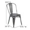 Merrick Lane Banks Indoor/Outdoor Stacking Metal Dining Chair with Single Slat Back and Distressed Powder Coated Finish